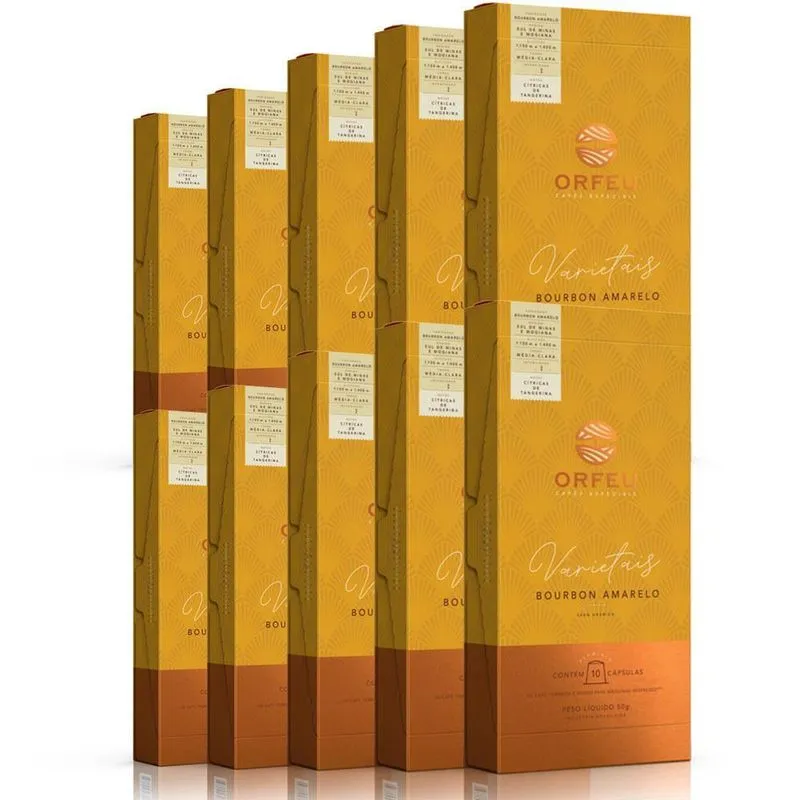100 Cápsulas Café Orfeu Nespresso Bourbon Amarelo