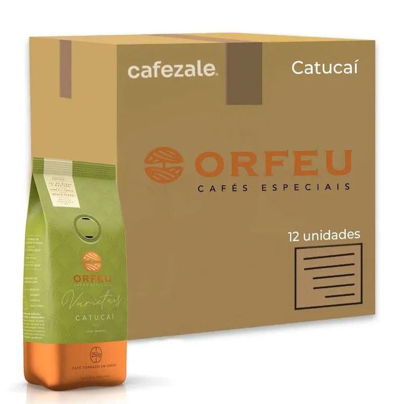 Café Em Grão Premium Orfeu Catucaí Kit 12 Pacotes De 250g