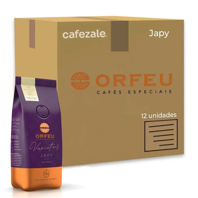 Café Em Grãos Premium Orfeu Japy Kit 12 Pacotes De 250g