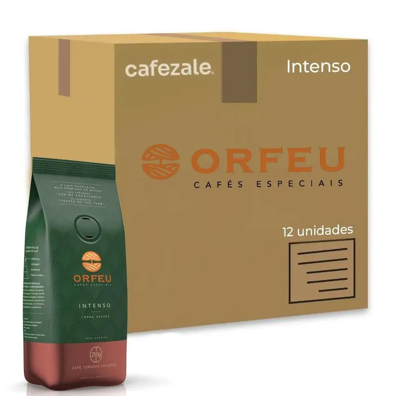 Café Em Grãos Premium Orfeu Intenso Kit 12 Pacotes De 250g