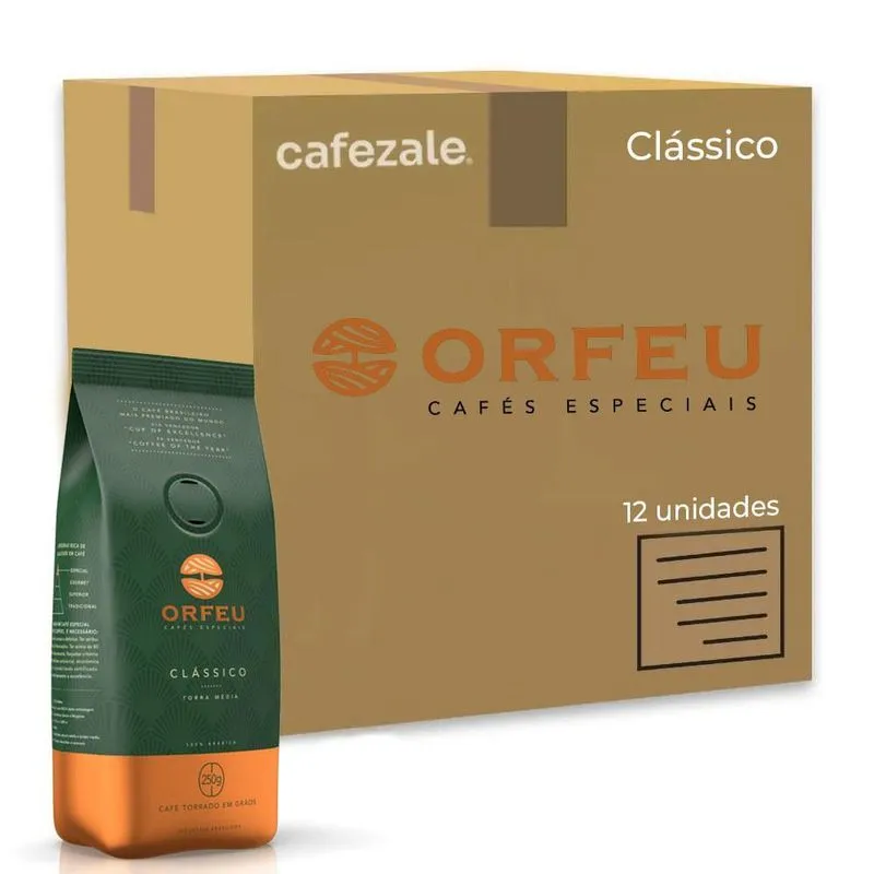 Café Em Grãos Premium Orfeu Clássico Kit 12 Pacotes De 250g