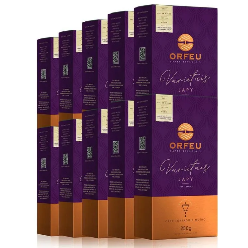 Café Moído Premium Orfeu Japy Kit 10 Pacotes De 250g