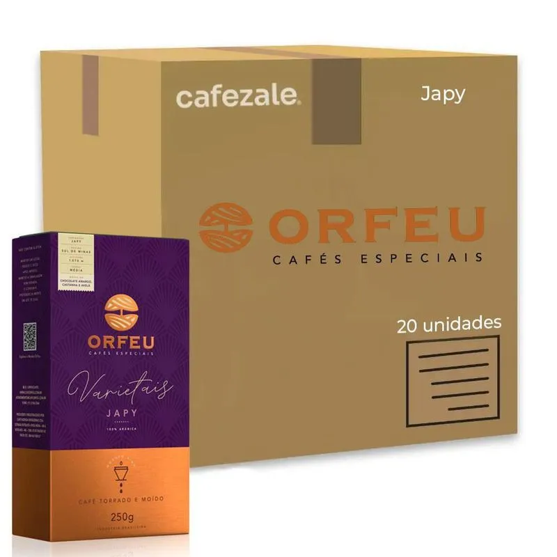 Café Moído Premium Orfeu Japy Kit 20 Pacotes De 250g