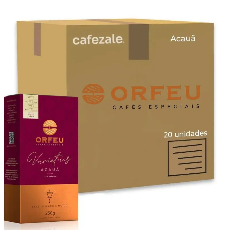 Café Moído Premium Orfeu Sabor Acauã Kit 20 Pacotes De 250g