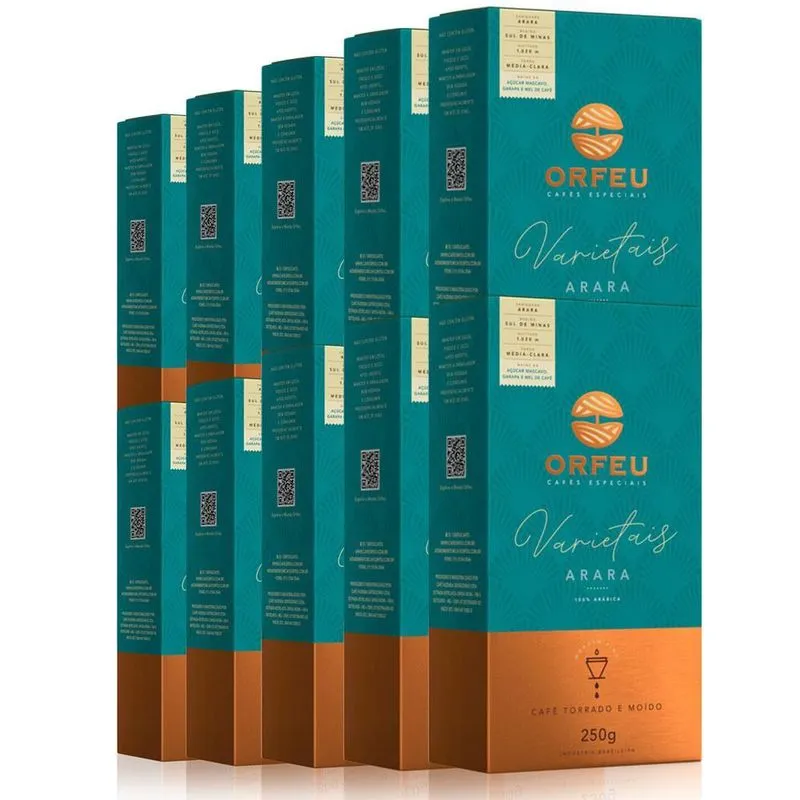 Café Moído Premium Orfeu Arara Kit 10 Pacotes De 250g