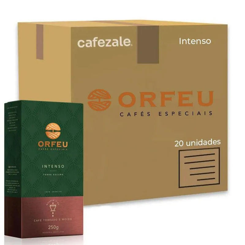 Café Moído Premium Orfeu Intenso Kit 20 Pacotes De 250g