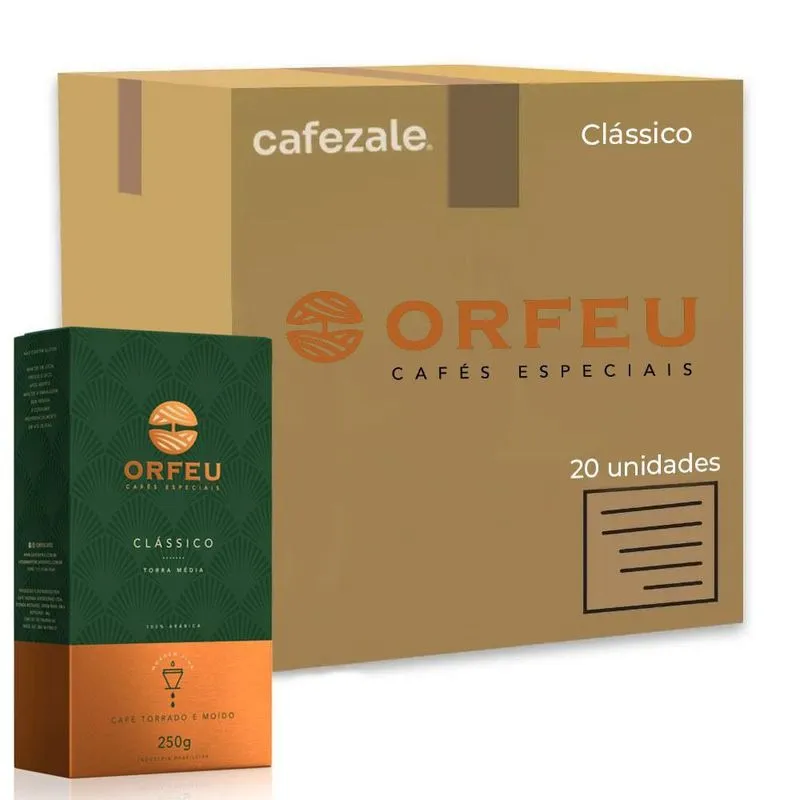 Café Moído Premium Orfeu Clássico Kit 20 Pacotes De 250g