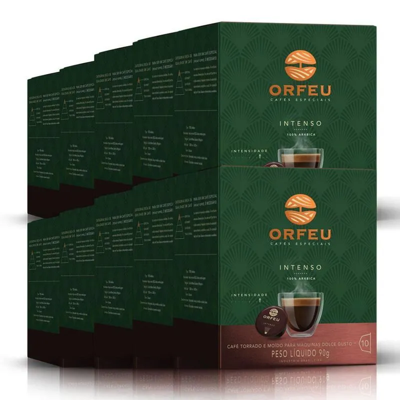 100 Cápsulas Dolce Gusto Café Premium Orfeu Intenso