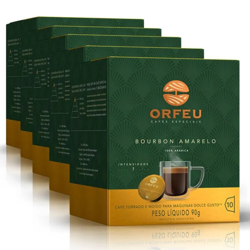 50 Cápsulas Dolce Gusto Café Premium Orfeu Bourbon Amarelo