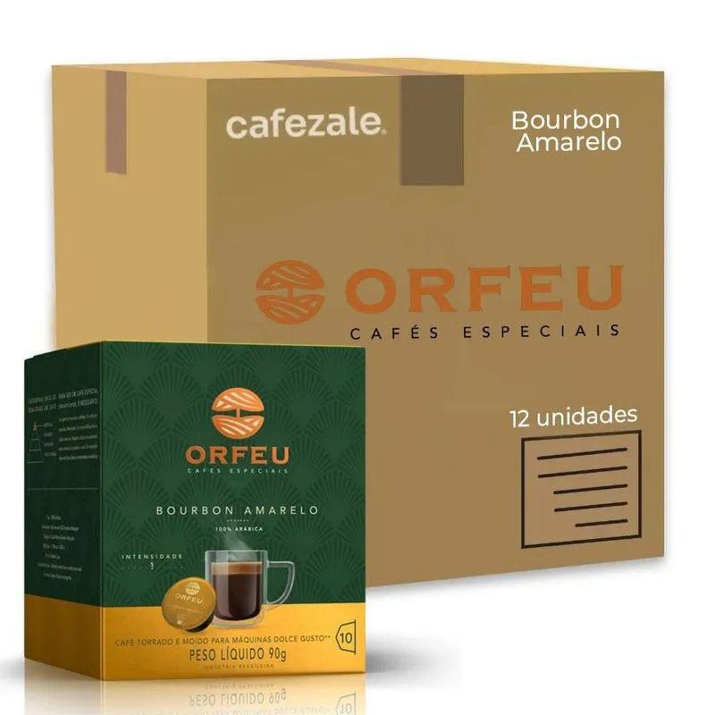 120 Cápsulas Dolce Gusto Café Premium Orfeu Bourbon Amarelo