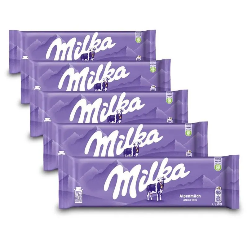 Chocolate Milka Alpine Milk Kit 5 Barras De 250g