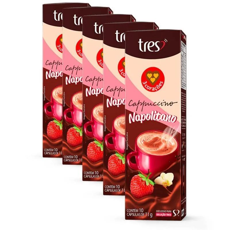 50 Cápsulas Três Corações Cappuccino Napolitano