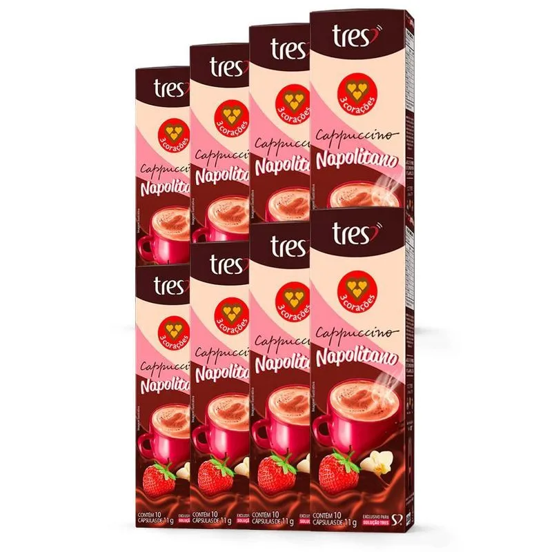 80 Cápsulas Três Corações Cappuccino Napolitano