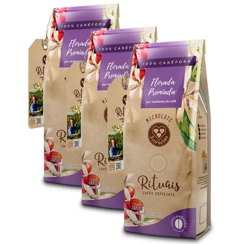 Café Moído Florada Premiada Três Corações Kit 3 Pacotes 250g