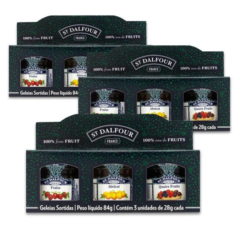 Geleia Francesa St. Dalfour Kit 3 Packs Sortidos 84g - 9x28g