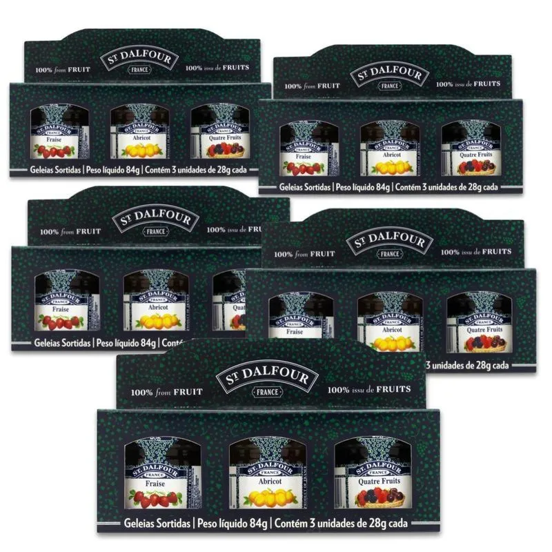 Geleia Francesa St. Dalfour Kit 5 Packs Sortidos 84g- 15x28g