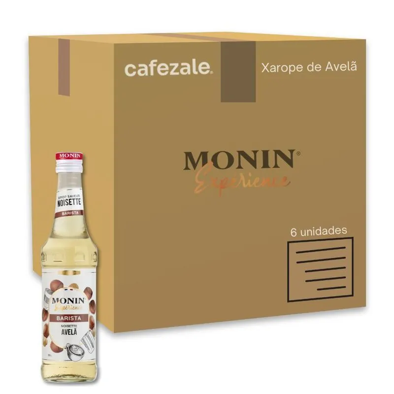 Xarope Monin Barista Avelã Kit 6 Unidades De 330ml
