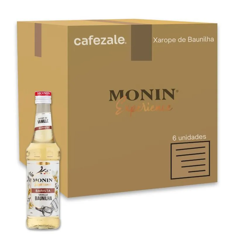 Xarope Monin Barista Baunilha Kit 6 Unidades De 330ml