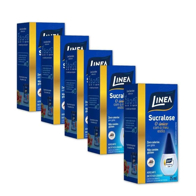 Adoçante Sucralose Líquido Linea Kit 5 Unidades 25ml