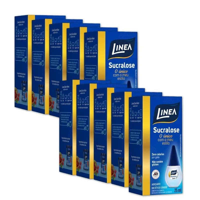 Adoçante Sucralose Líquido Linea Kit 10 Unidades 25ml
