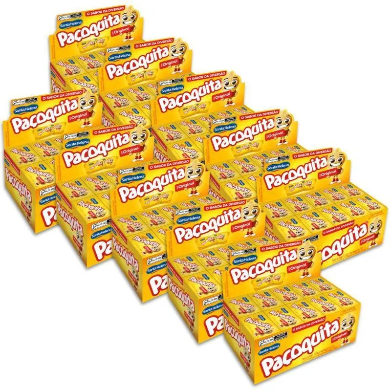 Paçoca Quadrada Paçoquita Santa Helena Kit 10 Caixas 1kg
