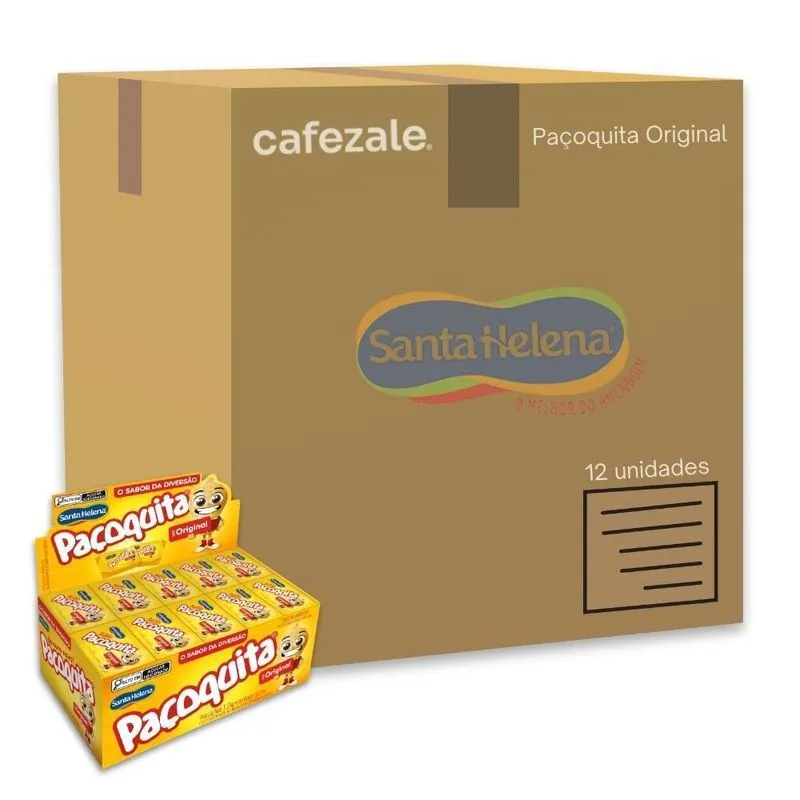 Paçoca Quadrada Paçoquita Santa Helena Kit 12 Caixas 1kg