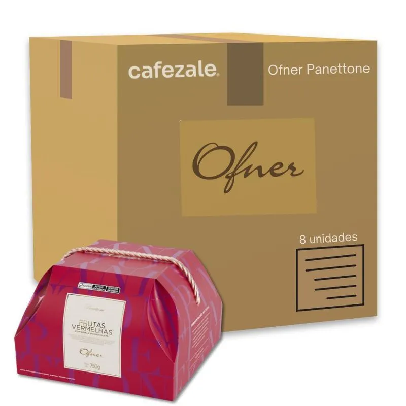 Panettone Ofner Frutas Vermelhas Kit 8 Unidades 750g