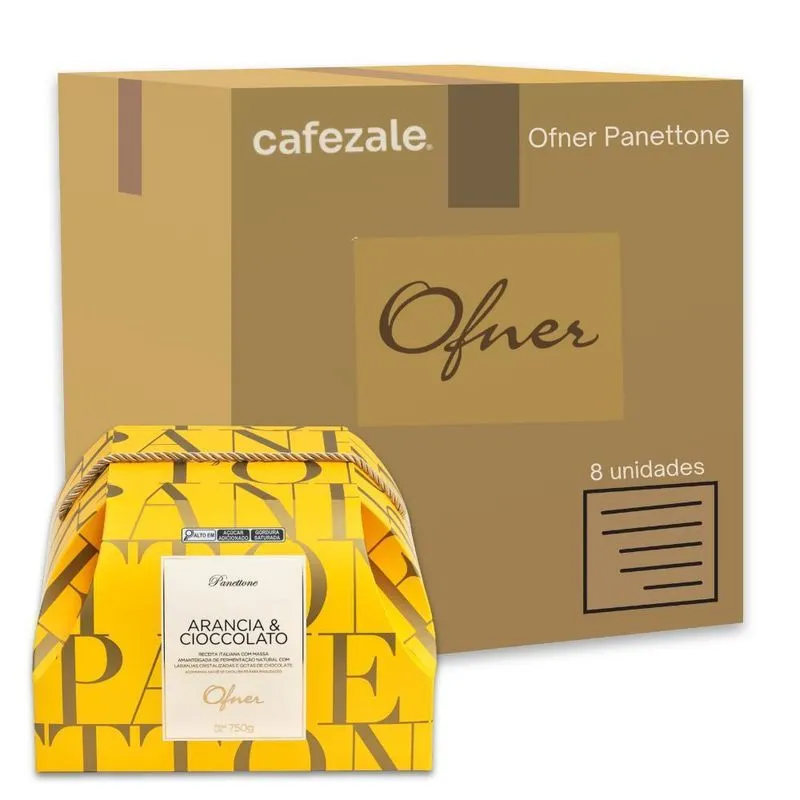 Panettone Ofner Arancia E Cioccolato Kit 8 Unidades 750g