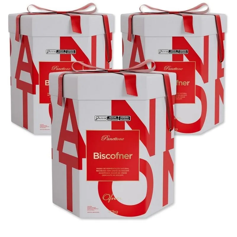 Panettone Ofner Biscofner Kit 3 Unidades 1kg