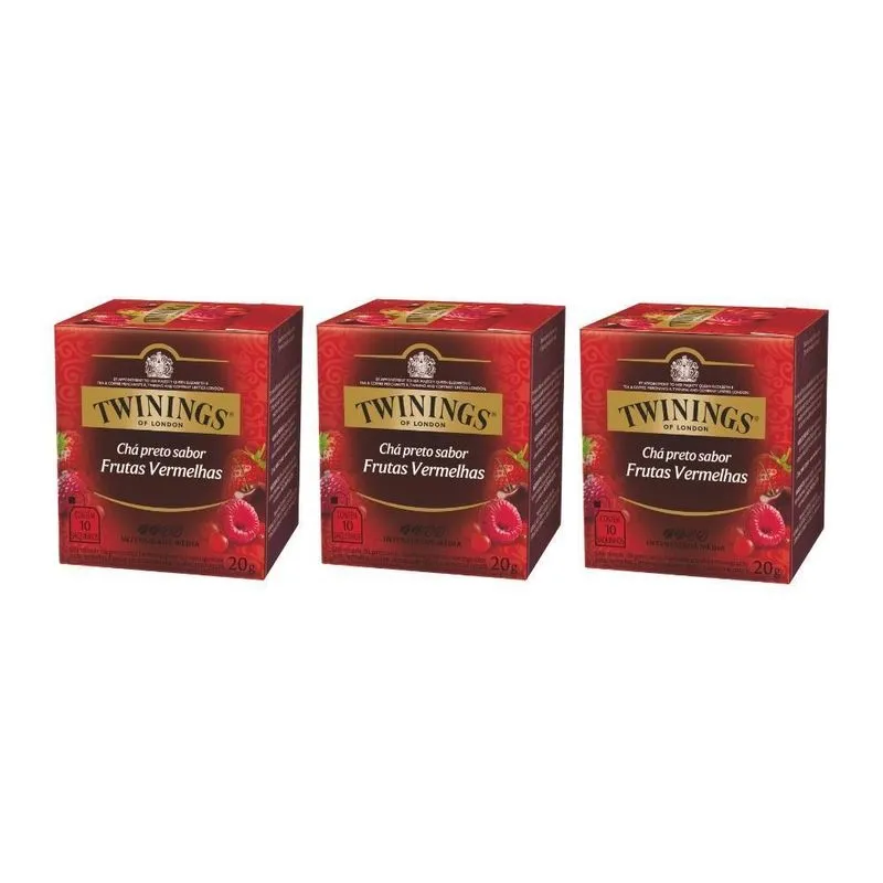 30 Sachês, Chá Twinings, Frutas Vermelhas