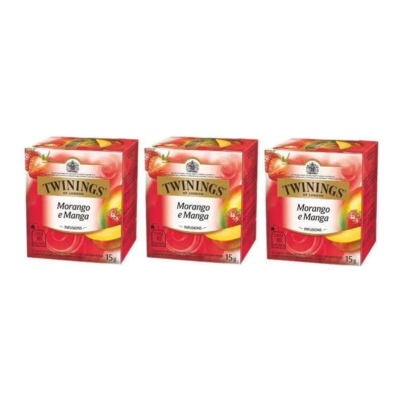 30 Sachês, Chá Twinings, Morango E Manga