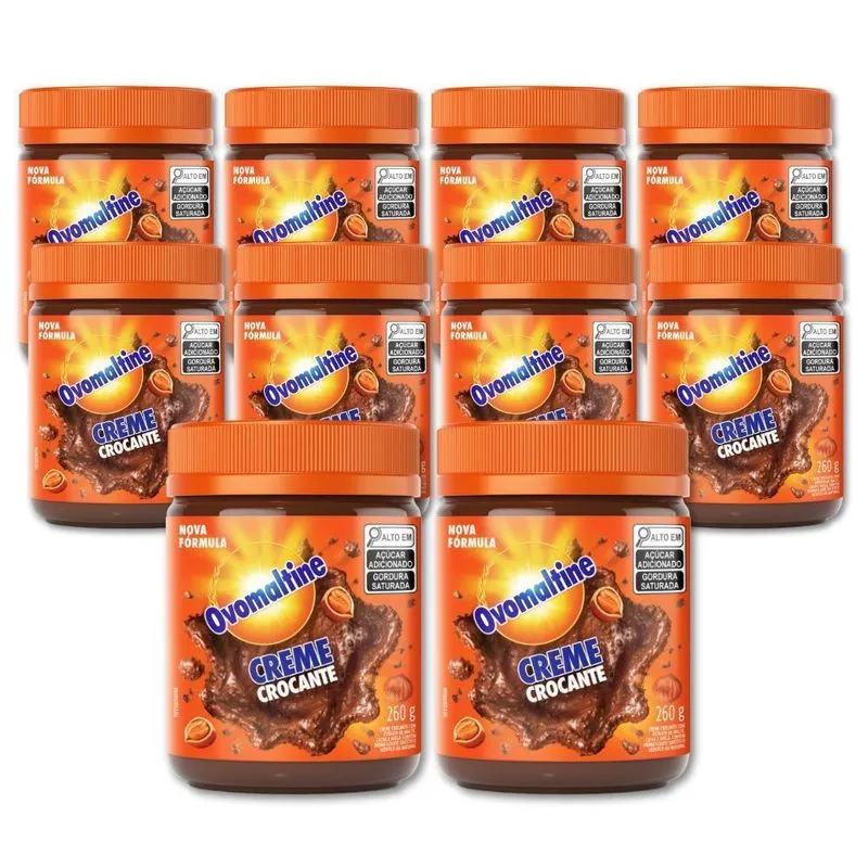 Creme Crocante Ovomaltine Kit 10 Potes De 260g