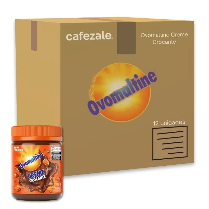 Creme Crocante Ovomaltine Kit 12 Potes De 260g