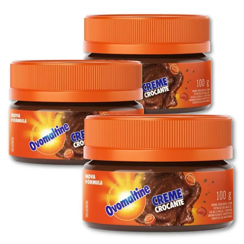 Creme Crocante Ovomaltine Kit 3 Potes 100g