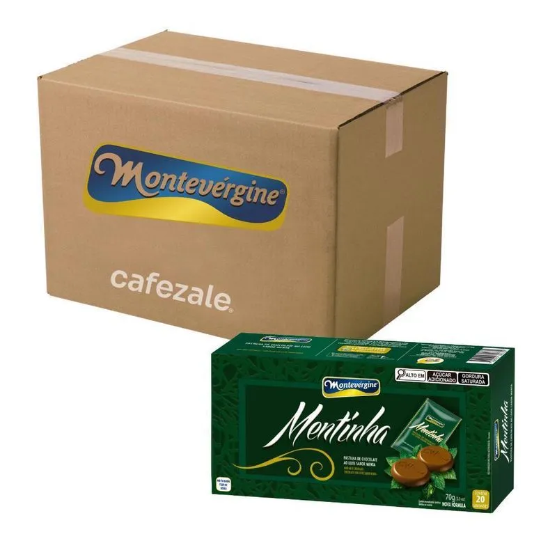 Pastilhas De Chocolate, Montevérgine Mentinha,12caixas 70 G