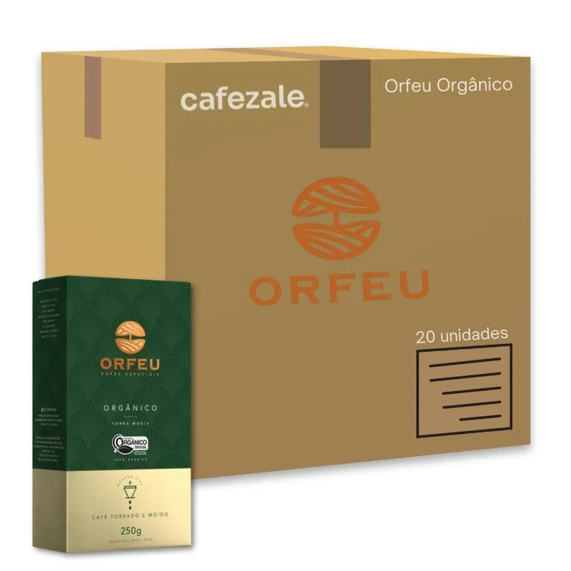 Café Torrado E Moído Orgânico Orfeu Kit 20 Pacotes 250g