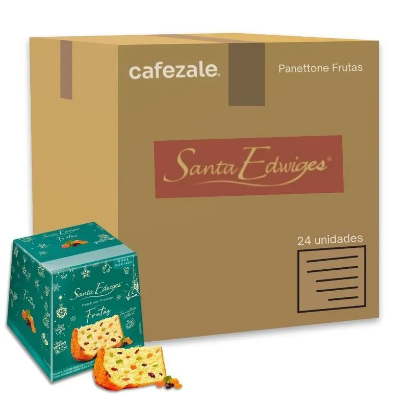 Mini Panettone Tradicional Frutas Santa Edwiges Kit 24un 80g