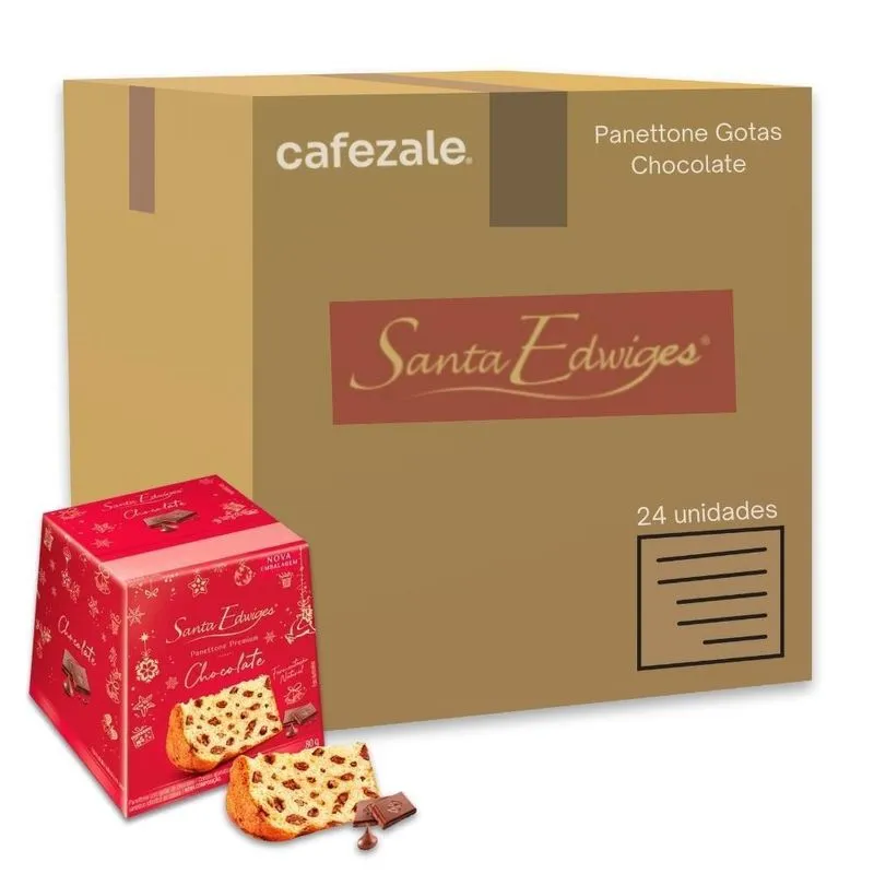 Mini Panettone Gotas De Chocolate Santa Edwiges Kit 24un 80g