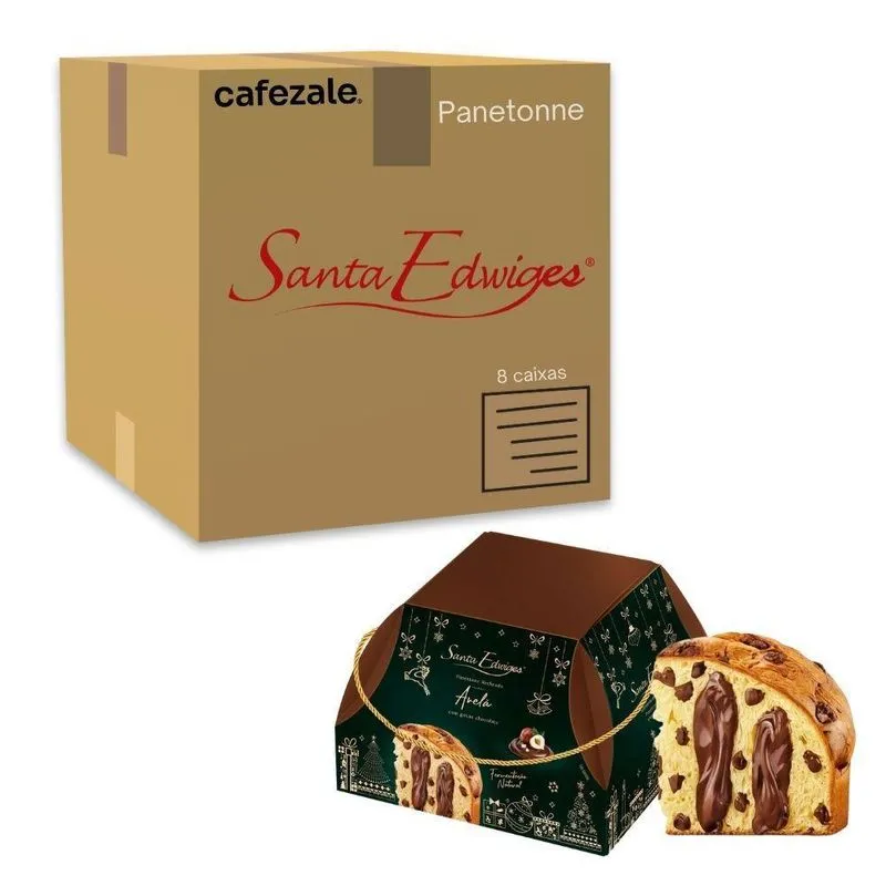 Kit 8 Panetones St Edwiges Avelã Com Gotas De Chocolate 800g