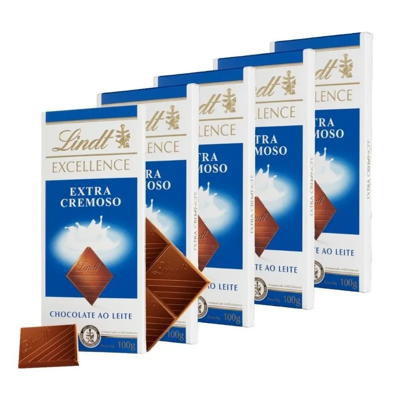 5 Barras Chocolate - Extra Creamy - Lindt Excellence