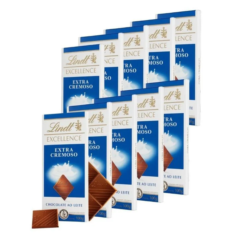 10 Barras Chocolate - Extra Creamy - Lindt Excellence