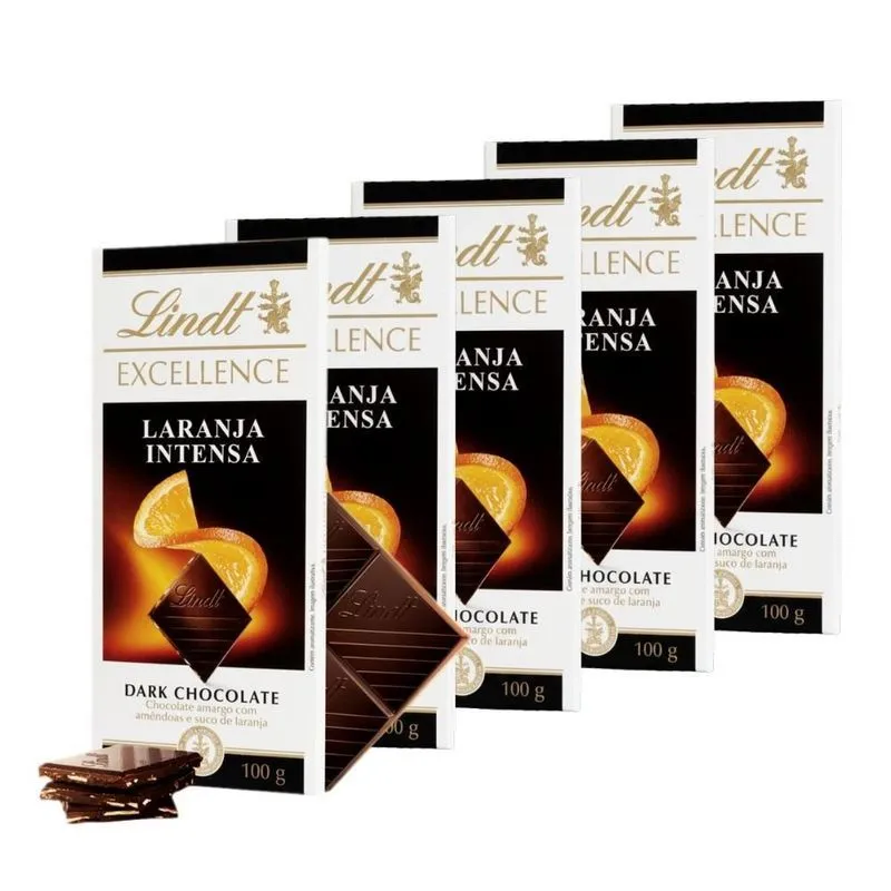 5 Barras Chocolate - Intense Orange - Lindt Excellence
