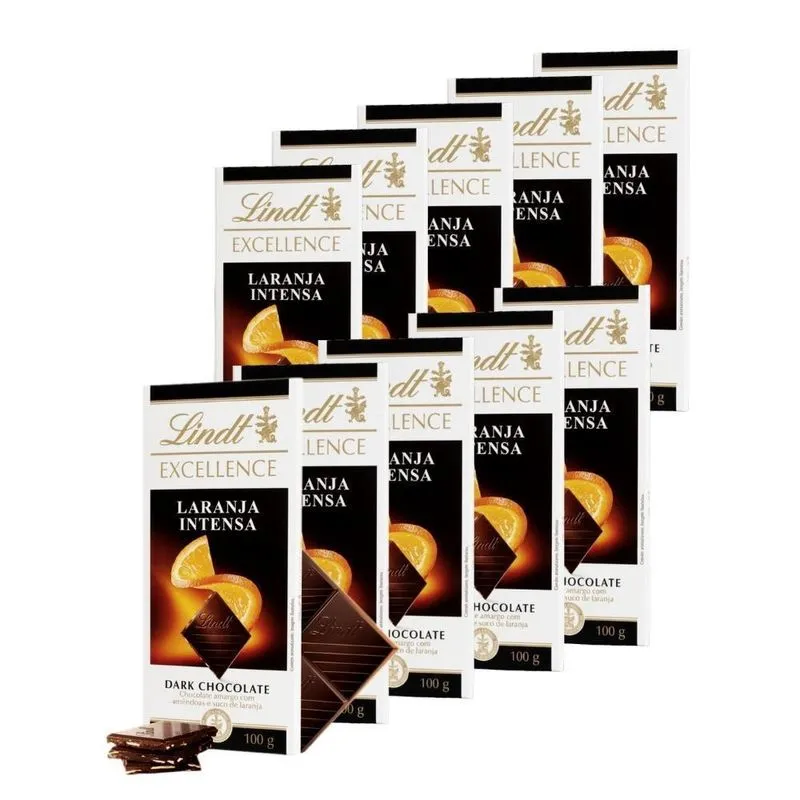 10 Barras Chocolate - Intense Orange - Lindt Excellence