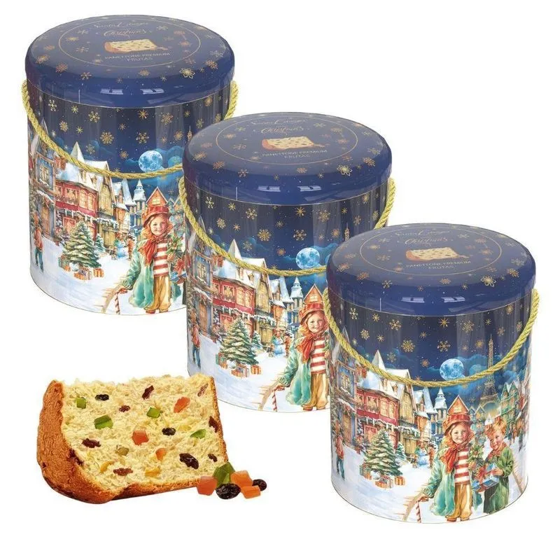 Kit 3 Panetone Premium Lata Sabor Frutas 400g Santa Edwiges