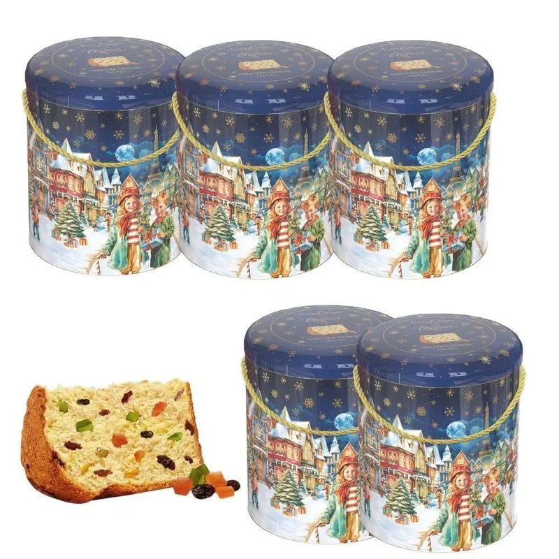 Kit 5 Panetone Premium Lata Sabor Frutas 400g Santa Edwiges