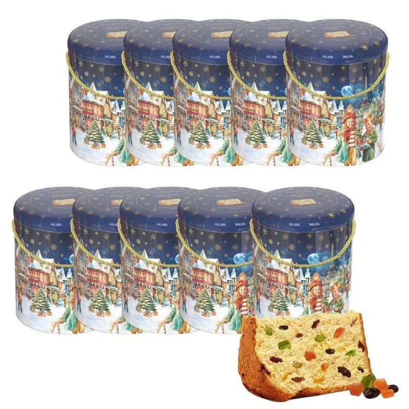 Kit 10 Panetone Premium Lata Sabor Frutas 400g Santa Edwiges