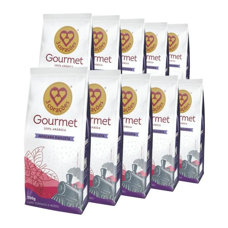 10 Pacotes De Café Moído Mogiana Paulista Três Corações 250g