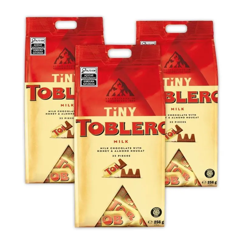 Toblerone Tiny Milk Chocolate Ao Leite Kit 3 Pacotes 256g