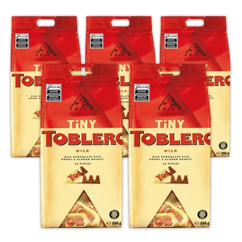 Toblerone Tiny Milk Chocolate Ao Leite Kit 5 Unidades 256g