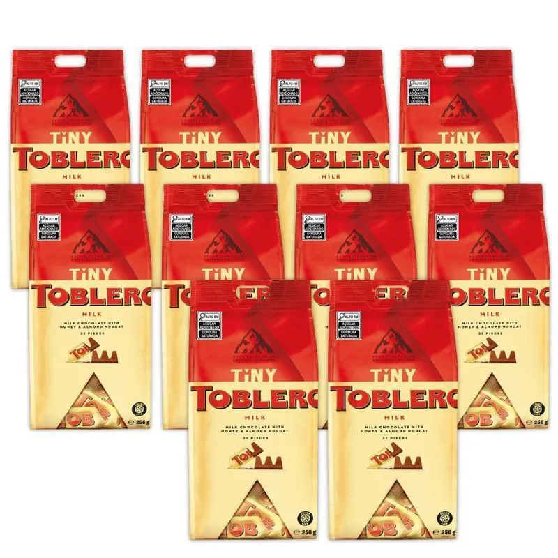 Toblerone Tiny Milk Chocolate Ao Leite Kit 10 Unidades 256g